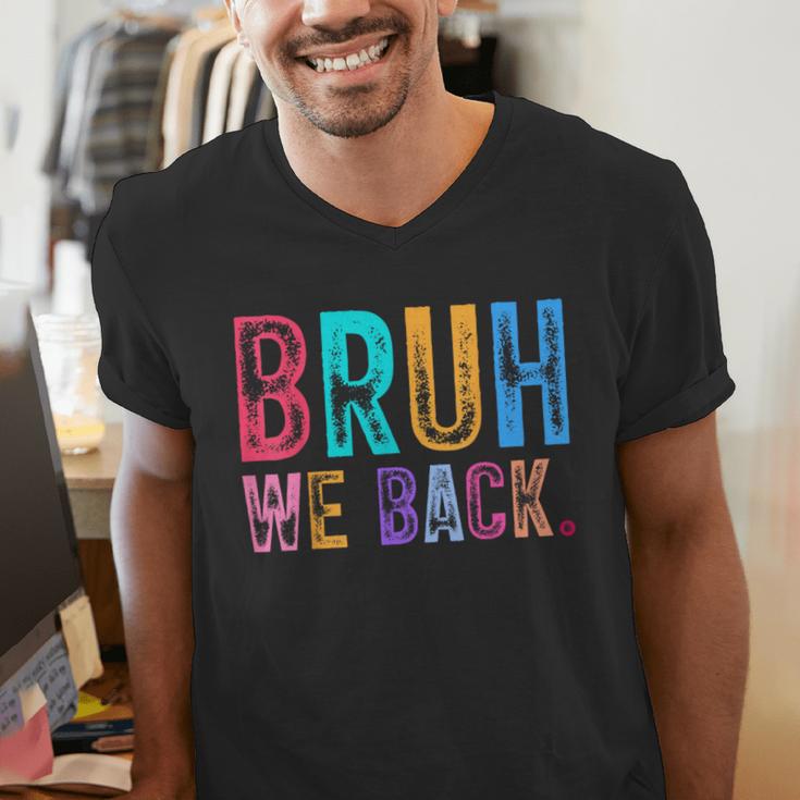 Bruh We Back Teachers Retro Back To School Boys Girls Kids Men's V-Neck T-Shirt, funny gift Bruh We Back Teachers Retro Back To School Boys Girls Kids Men's V-Neck T-Shirt, funny gift