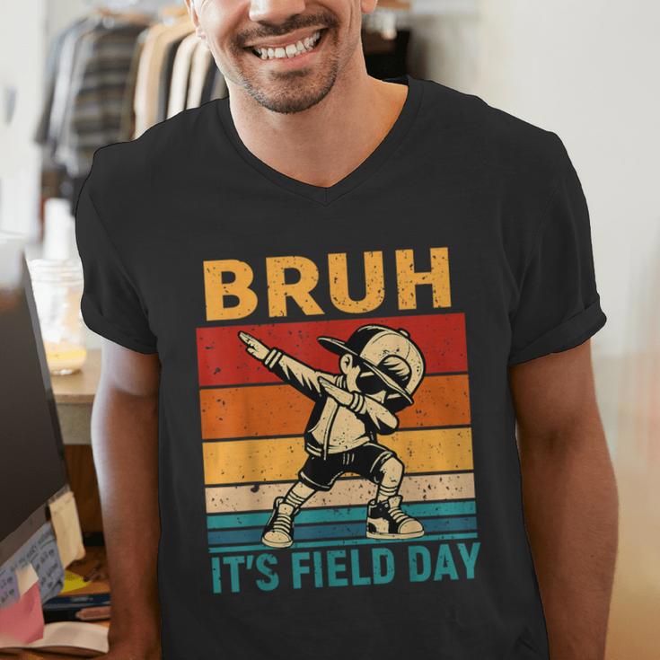 Bruh It's Field Day Teacher Happy Field Day Dabbing Boy Men's V-Neck T-Shirt, funny gift