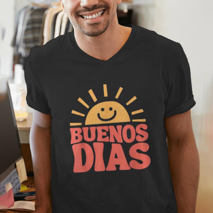 Buenos Dias Spanish Teacher Appreciation Back To School Men's V-Neck T-Shirt, funny gift Buenos Dias Spanish Teacher Appreciation Back To School Men's V-Neck T-Shirt, funny gift