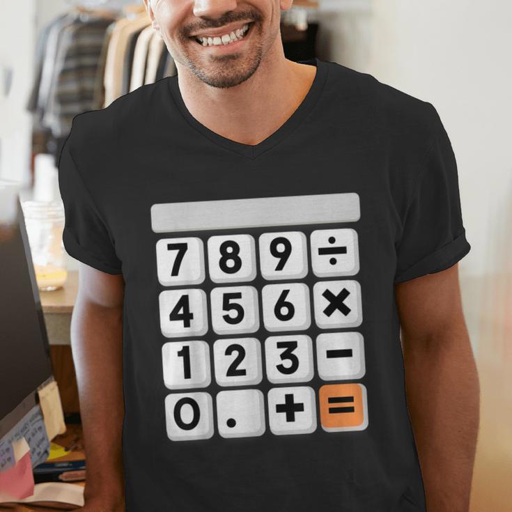 Calculator Easy Halloween Costume For Math Teacher Men's V-Neck T-Shirt, funny gift Calculator Easy Halloween Costume For Math Teacher Men's V-Neck T-Shirt, funny gift