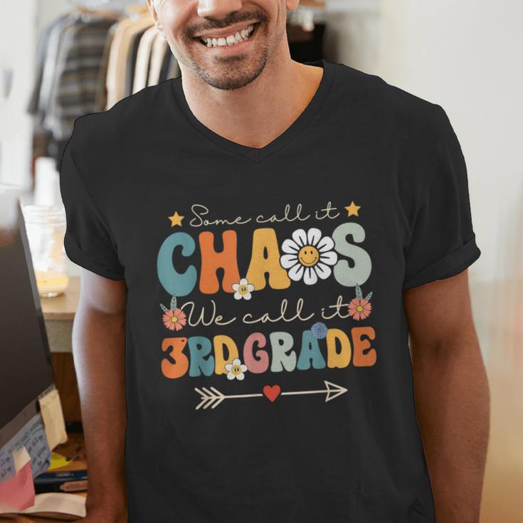 Some Call It Chaos We Call It 3rd Grade Third Grade Teachers Men Women Kids Men's V-Neck T-Shirt, funny gift
