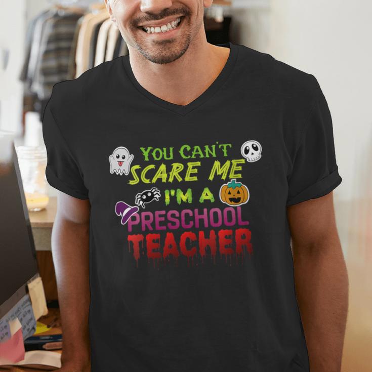 You Can't Scare Me I'm A Preschool Teacher Halloween Men's V-Neck T-Shirt, funny gift