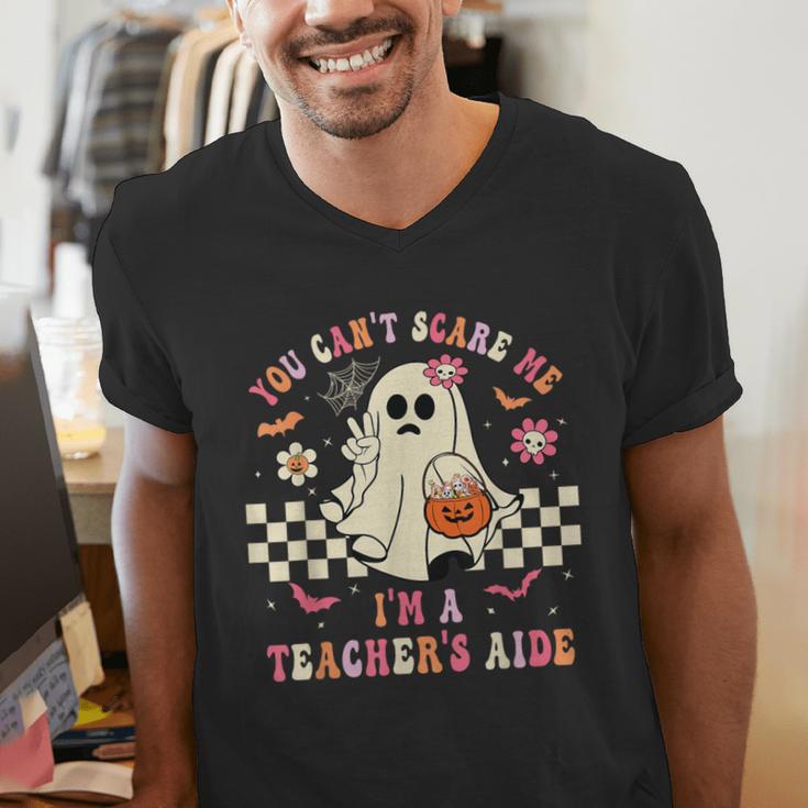 You Can't Scare Me I'm A School Teacher's Aide Halloween Men's V-Neck T-Shirt, funny gift