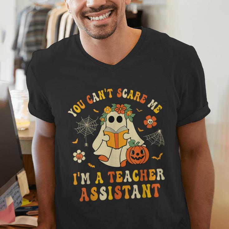 You Can't Scare Me I'm A School Teachers Assistant Halloween Men's V-Neck T-Shirt, funny gift