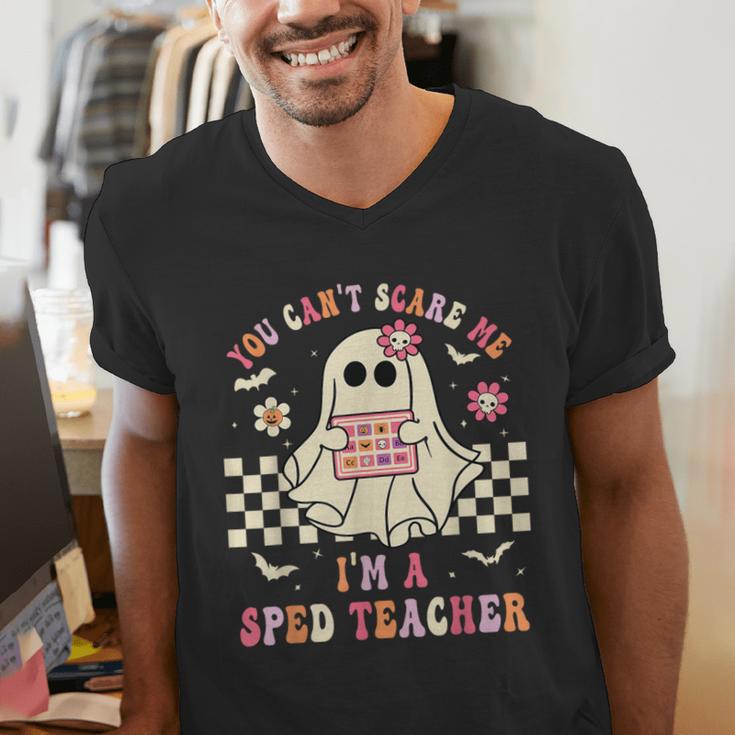 You Can't Scare Me I'm A SPED Teacher Crew Squad Halloween Men's V-Neck T-Shirt, funny gift You Can't Scare Me I'm A SPED Teacher Crew Squad Halloween Men's V-Neck T-Shirt, funny gift