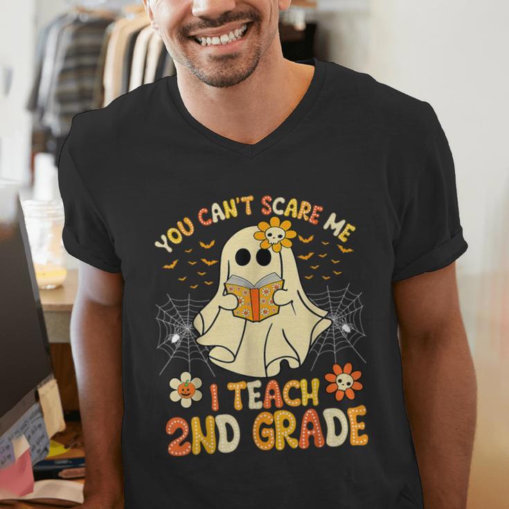 You Can't Scare Me I Teach 2nd Grade Halloween Teacher Ghost Men's V-Neck T-Shirt, 2nd Grade Teacher Shirts, funny gift You Can't Scare Me I Teach 2nd Grade Halloween Teacher Ghost Men's V-Neck T-Shirt, 2nd Grade Teacher Shirts, funny gift