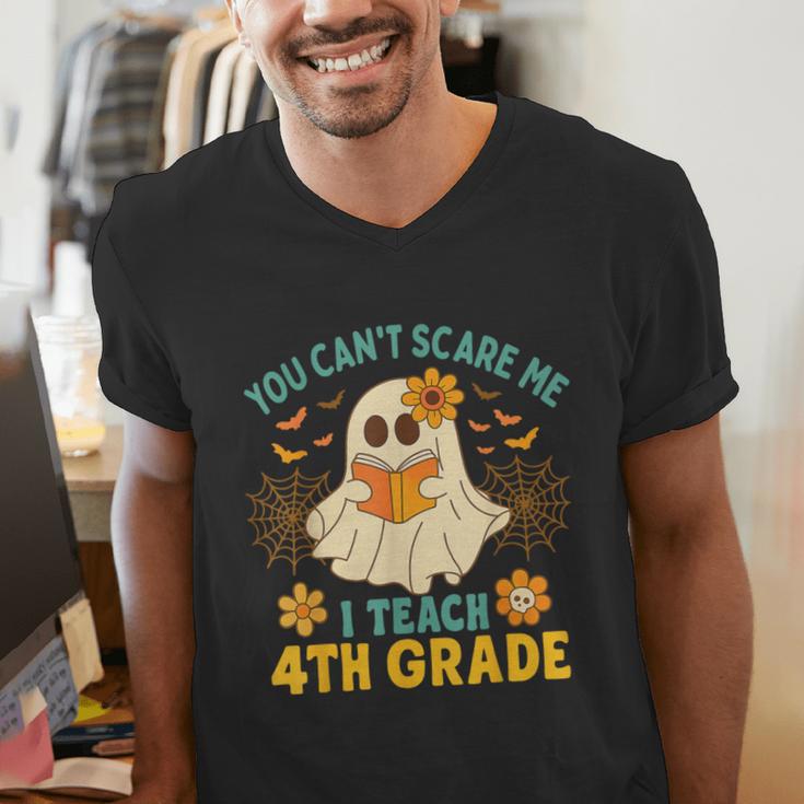 You Can't Scare Me I Teach 4th Grade Halloween Teacher Ghost Men's V-Neck T-Shirt, 4th Grade Teacher Shirts, funny gift You Can't Scare Me I Teach 4th Grade Halloween Teacher Ghost Men's V-Neck T-Shirt, 4th Grade Teacher Shirts, funny gift