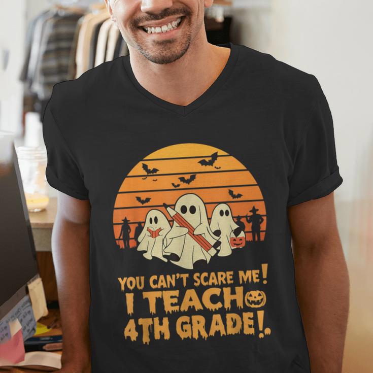 You Can't Scare Me I Teach 4th Grade Teacher Halloween Men's V-Neck T-Shirt, 4th Grade Teacher Shirts, funny gift