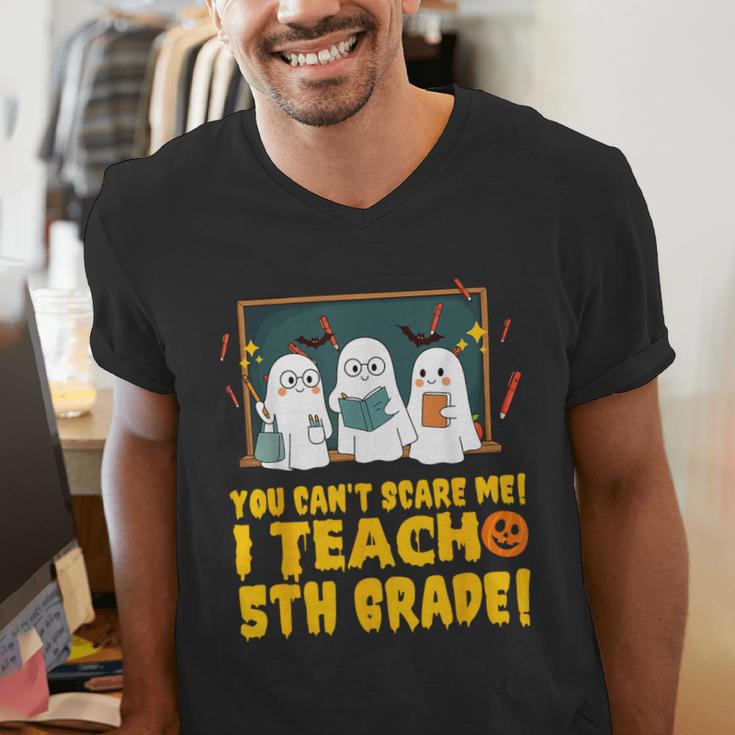 You Can't Scare Me I Teach 5th Grade Teacher Halloween Men's V-Neck T-Shirt, funny gift