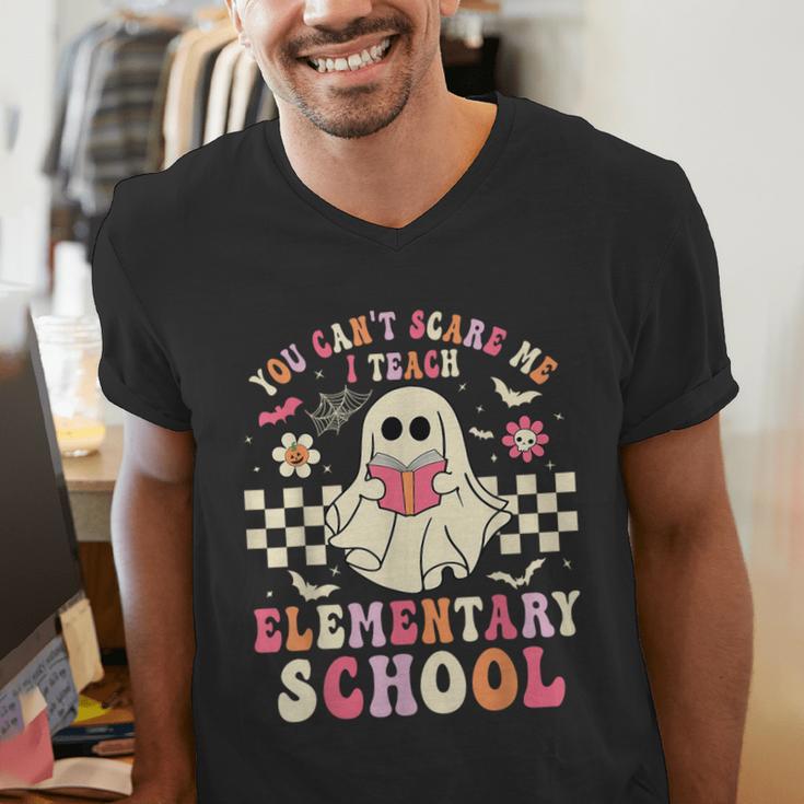 You Can't Scare Me I Teach Elementary School Teacher Spooky Men's V-Neck T-Shirt, funny gift