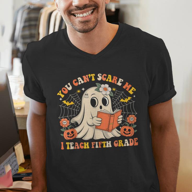 You Can't Scare Me I Teach Fifth Grade Halloween Teacher Men's V-Neck T-Shirt, funny gift