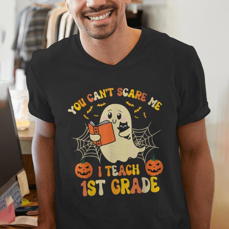 You Can't Scare Me I Teach First Grade Halloween Teacher Men's V-Neck T-Shirt, First Grade Teacher Shirts, funny gift You Can't Scare Me I Teach First Grade Halloween Teacher Men's V-Neck T-Shirt, First Grade Teacher Shirts, funny gift