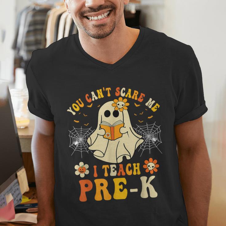 You Can't Scare Me I Teach Pre-K Halloween Teacher Ghost Men's V-Neck T-Shirt, funny gift You Can't Scare Me I Teach Pre-K Halloween Teacher Ghost Men's V-Neck T-Shirt, funny gift