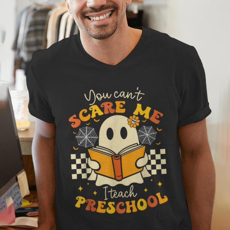You Can't Scare Me I Teach Preschool Teacher Halloween Ghost Men's V-Neck T-Shirt, funny gift You Can't Scare Me I Teach Preschool Teacher Halloween Ghost Men's V-Neck T-Shirt, funny gift