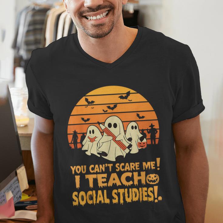 You Can't Scare Me I Teach Social Studies Teacher Halloween Men's V-Neck T-Shirt, funny gift You Can't Scare Me I Teach Social Studies Teacher Halloween Men's V-Neck T-Shirt, funny gift