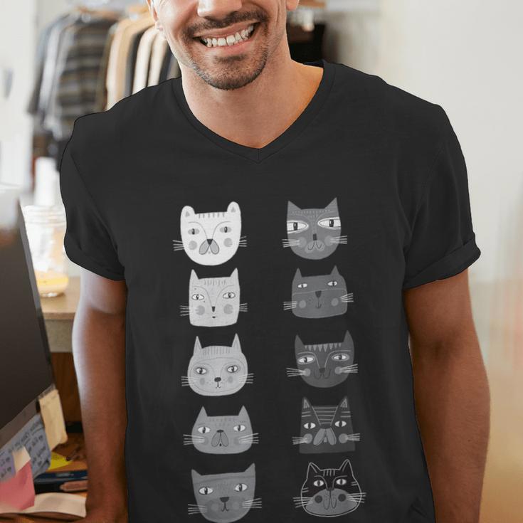 Cat Themed Artist Value Scale Educational Art Teacher Men's V-Neck T-Shirt, funny gift Cat Themed Artist Value Scale Educational Art Teacher Men's V-Neck T-Shirt, funny gift