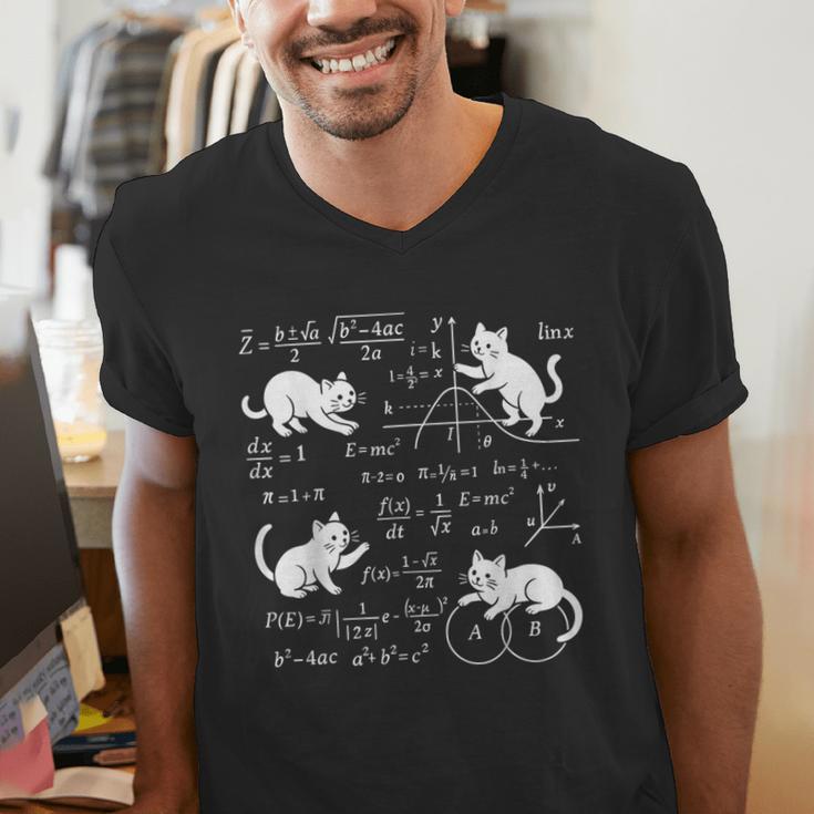 Cats And Math Lover Cat Lover Science Teacher Student Men's V-Neck T-Shirt, Science Teacher Shirts, funny gift Cats And Math Lover Cat Lover Science Teacher Student Men's V-Neck T-Shirt, Science Teacher Shirts, funny gift
