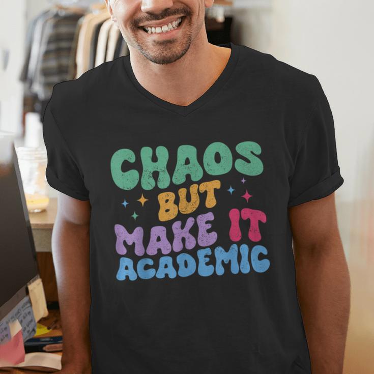 Chaos But Make It Academic Teacher Back To School Men's V-Neck T-Shirt, funny gift Chaos But Make It Academic Teacher Back To School Men's V-Neck T-Shirt, funny gift