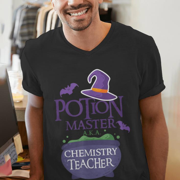 Chemistry Teacher Halloween Shirt School POTION MASTER Men's V-Neck T-Shirt, funny gift