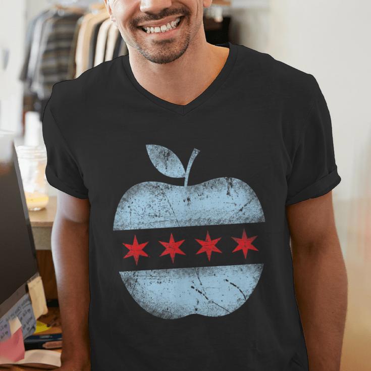 Chicago Flag Teacher School Cute Men's V-Neck T-Shirt, funny gift