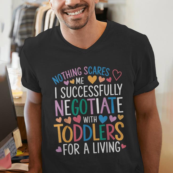 Childcare Teacher Negotiate With Toddlers Daycare Provider Men's V-Neck T-Shirt, funny gift Childcare Teacher Negotiate With Toddlers Daycare Provider Men's V-Neck T-Shirt, funny gift