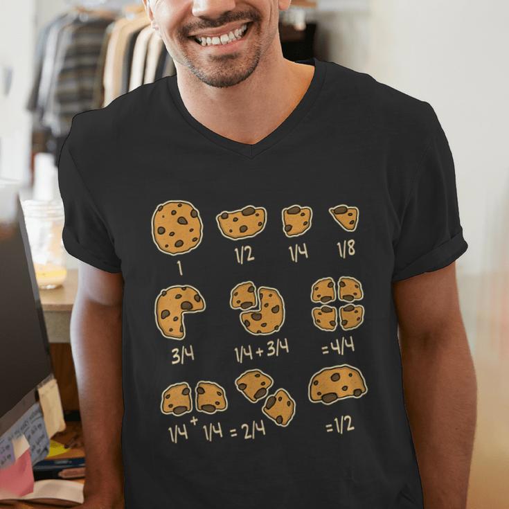 Chocolate Cookie Quick Math Fraction Math Teachers For Men Women Girls Kids Men's V-Neck T-Shirt, funny gift