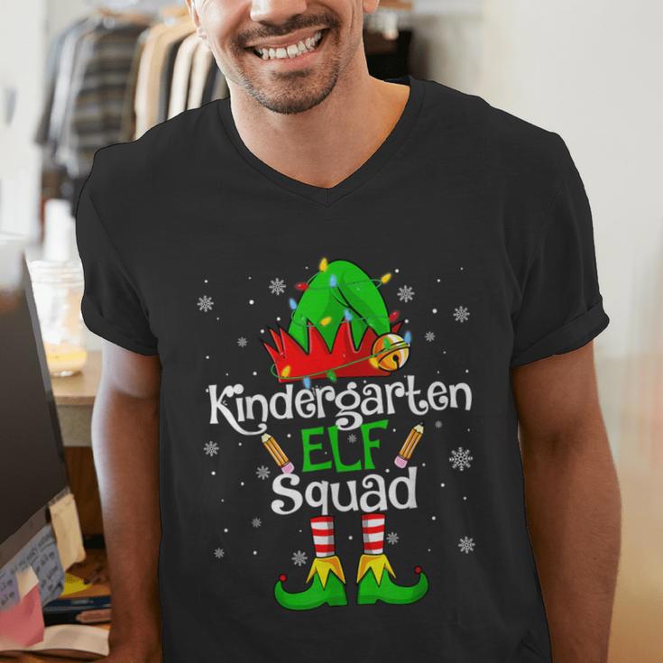Christmas Kindergarten Elf Squad Teacher Student Men's V-Neck T-Shirt, funny gift