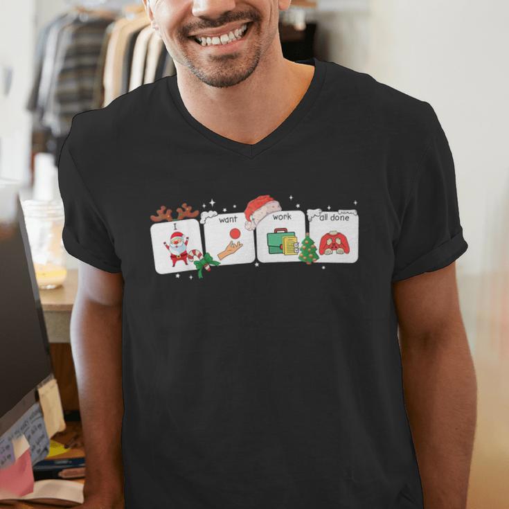 Christmas Santa Special Education SPED Teacher Xmas PJ Men's V-Neck T-Shirt, funny gift Christmas Santa Special Education SPED Teacher Xmas PJ Men's V-Neck T-Shirt, funny gift
