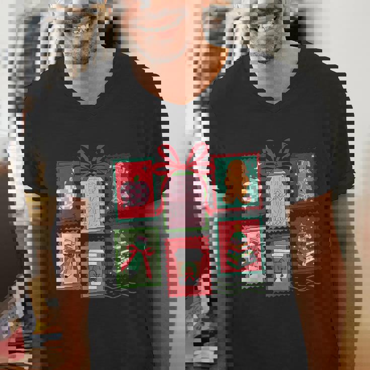 Christmas Teacher Stamps Men&#x27;s V-Neck T-Shirt, funny gift