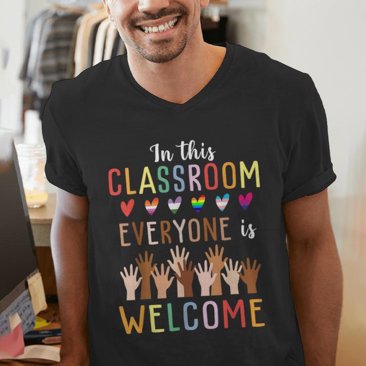 In This Classroom Everyone Is Welcome For Teacher Men's V-Neck T-Shirt, funny gift In This Classroom Everyone Is Welcome For Teacher Men's V-Neck T-Shirt, funny gift