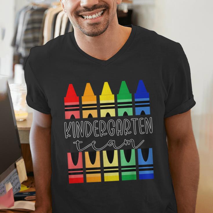 Colorful Crayon Kindergarten Team Tee For Teachers Students Men Women Kids Men's V-Neck T-Shirt, funny gift Colorful Crayon Kindergarten Team Tee For Teachers Students Men Women Kids Men's V-Neck T-Shirt, funny gift