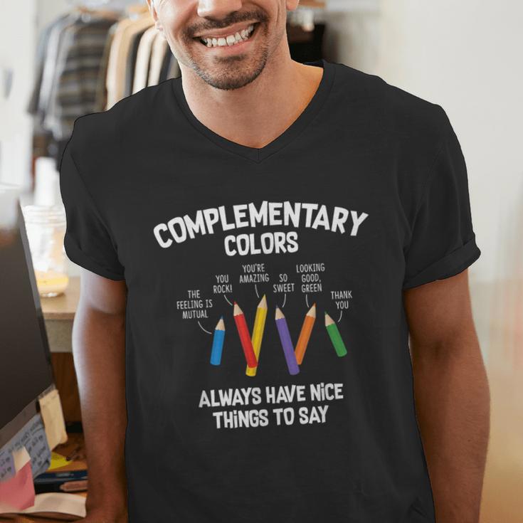 Complementary Colors Art Teacher Pun Shirt Men's V-Neck T-Shirt, funny gift