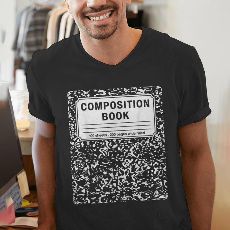 Composition Book Notebook Teachers Matching Group Halloween Men's V-Neck T-Shirt, funny gift Composition Book Notebook Teachers Matching Group Halloween Men's V-Neck T-Shirt, funny gift