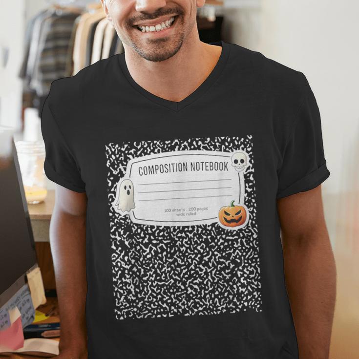 Composition Notebook Costume Adult Halloween For Teacher Men's V-Neck T-Shirt, funny gift