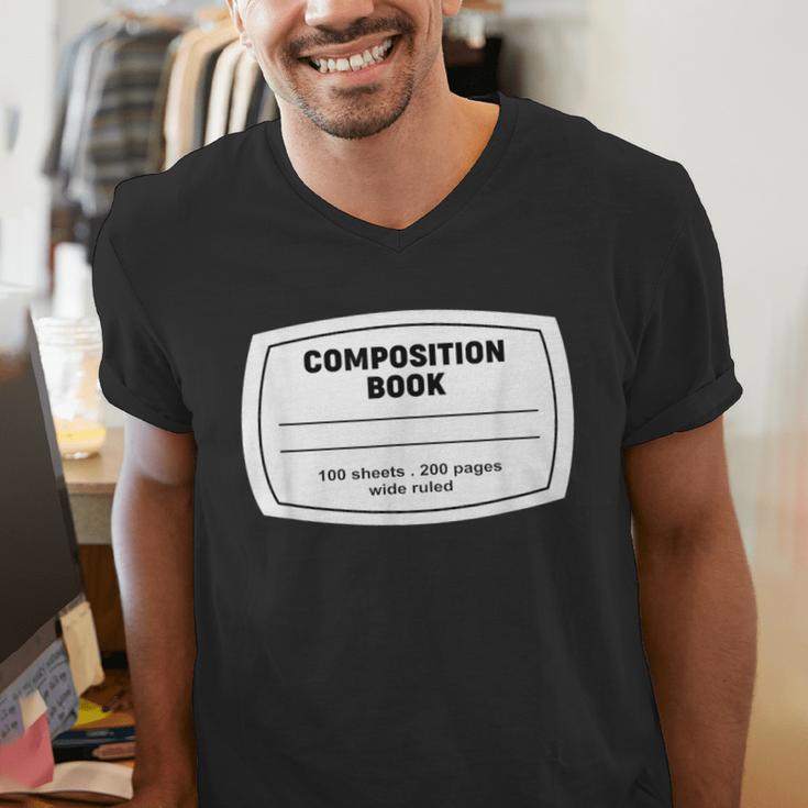 Composition Notebook Halloween Costume Teacher Student Men's V-Neck T-Shirt, funny gift Composition Notebook Halloween Costume Teacher Student Men's V-Neck T-Shirt, funny gift