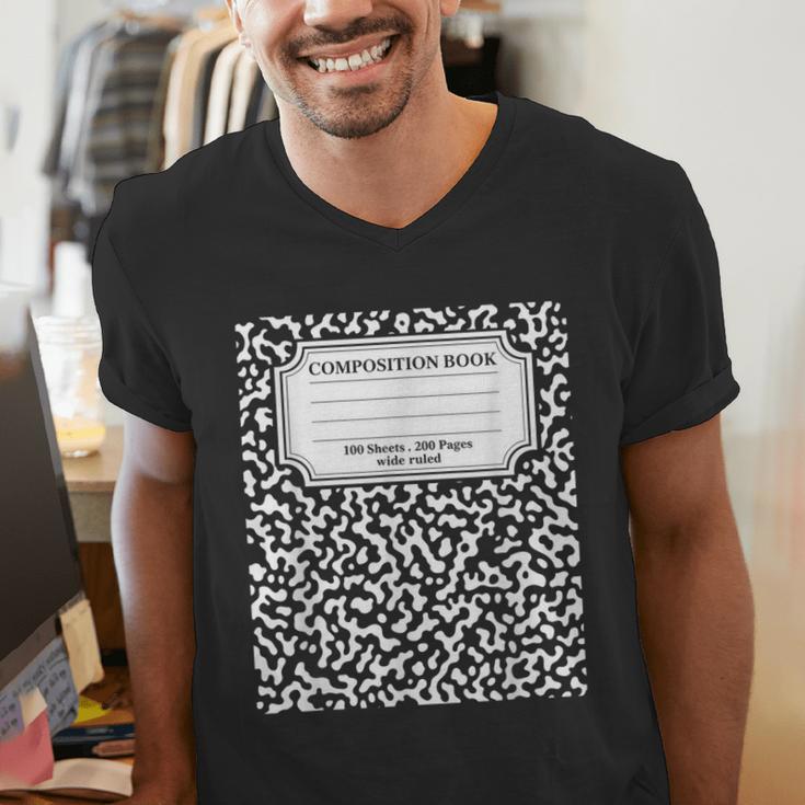 Composition Notebook Matching Group Halloween Teachers Men's V-Neck T-Shirt, funny gift