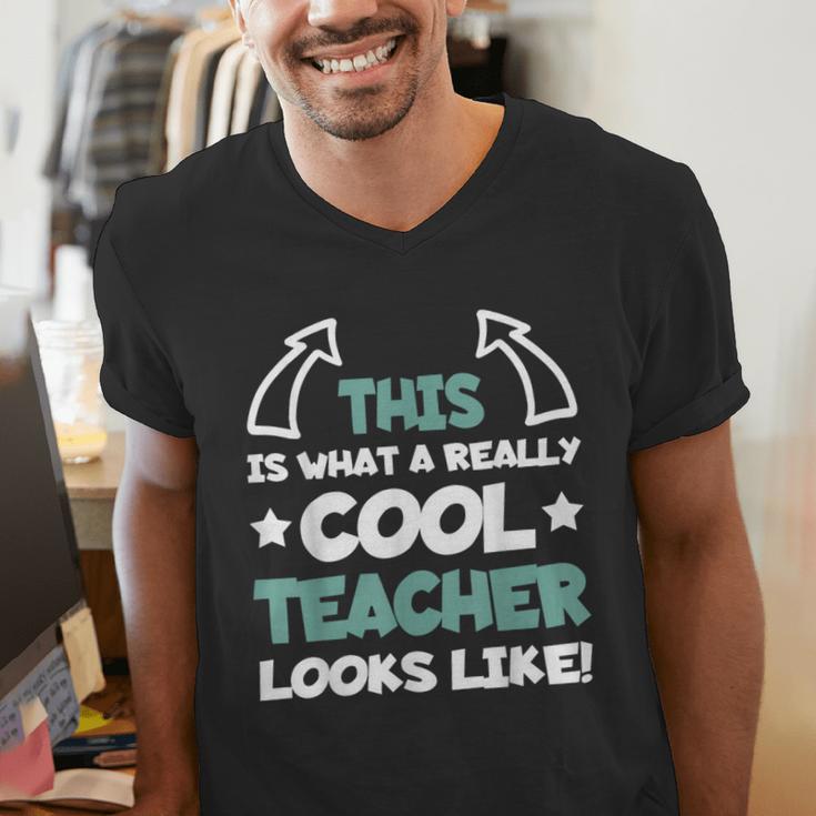 Cool Teacher Saying Teaching Student Men Women Men's V-Neck T-Shirt, funny gift Cool Teacher Saying Teaching Student Men Women Men's V-Neck T-Shirt, funny gift