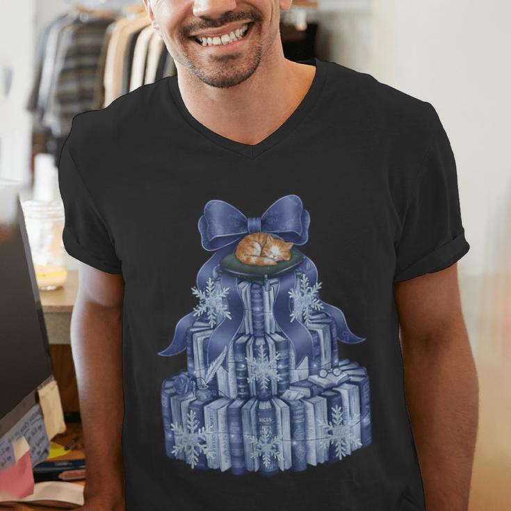 Coquette Bow Book Tree Merry Christmas Xmas Teacher Holiday Men's V-Neck T-Shirt, funny gift Coquette Bow Book Tree Merry Christmas Xmas Teacher Holiday Men's V-Neck T-Shirt, funny gift
