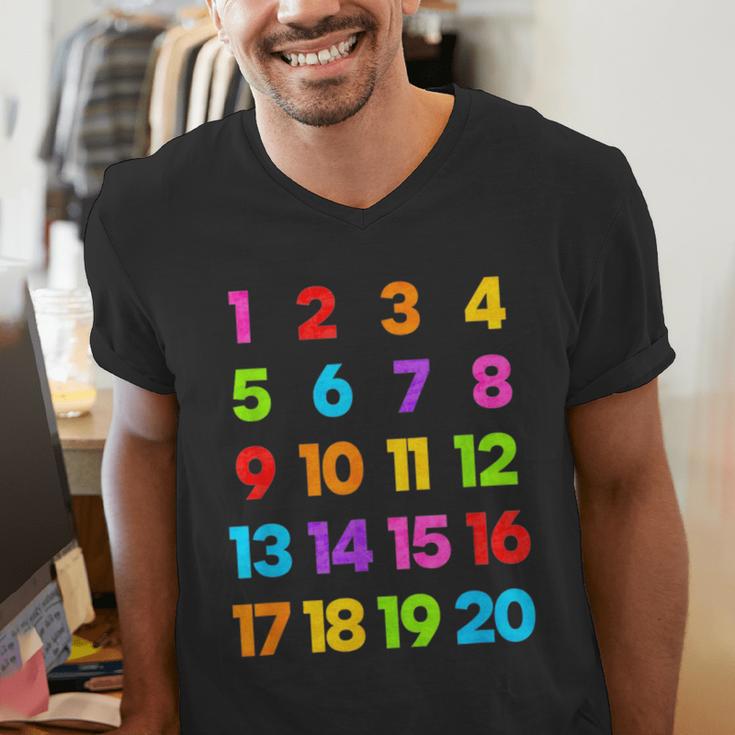Counting 1-10 Learn To Count Number School Kids Teacher Men's V-Neck T-Shirt, funny gift Counting 1-10 Learn To Count Number School Kids Teacher Men's V-Neck T-Shirt, funny gift