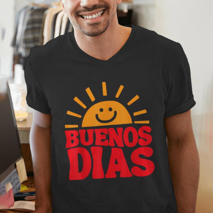Cute Bilingual Spanish Teacher Buenos Dias Sunshine Men's V-Neck T-Shirt, funny gift Cute Bilingual Spanish Teacher Buenos Dias Sunshine Men's V-Neck T-Shirt, funny gift