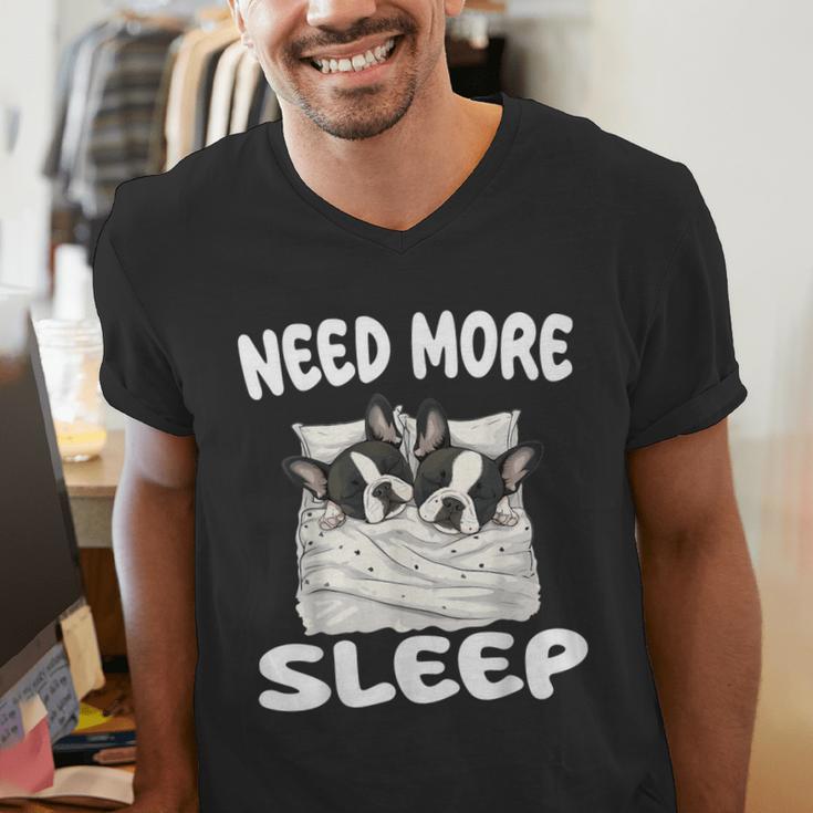 Cute Boston Terrier Need More Sleep Pajamas Nightgown Men's V-Neck T-Shirt, funny gift