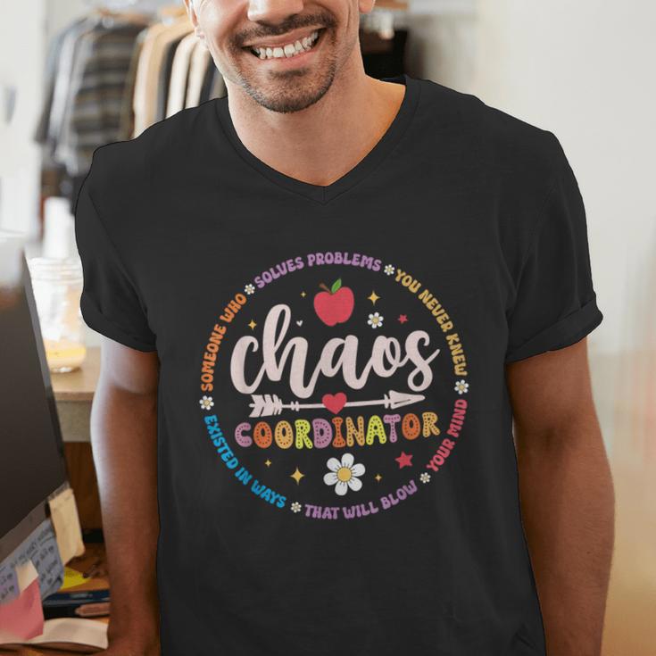 Cute Chaos Coordinator Teacher First Day Of School Men's V-Neck T-Shirt, funny gift Cute Chaos Coordinator Teacher First Day Of School Men's V-Neck T-Shirt, funny gift