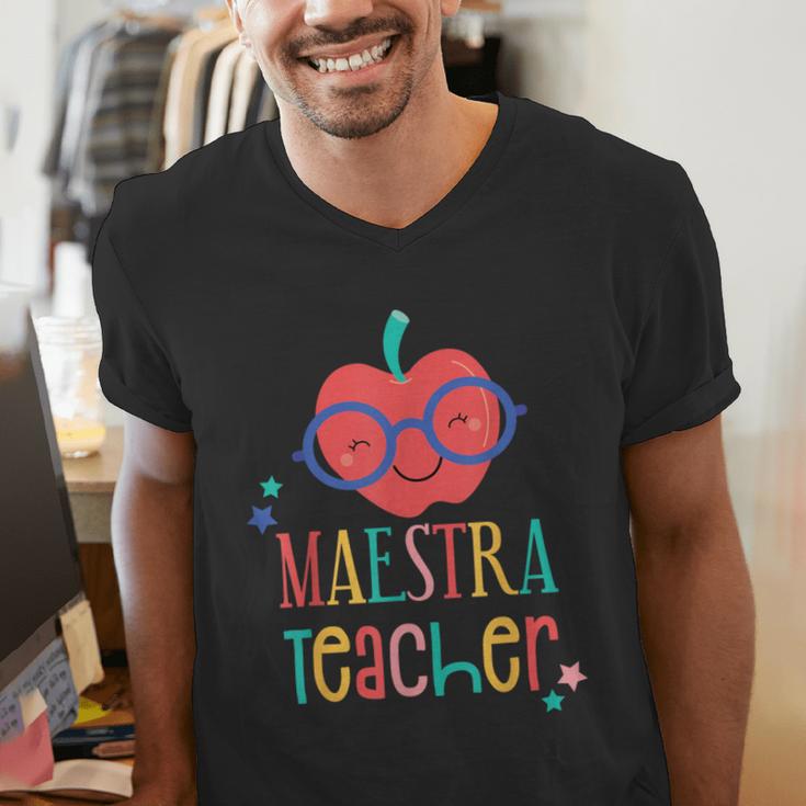 Cute Maestra Teacher Men's V-Neck T-Shirt, funny gift Cute Maestra Teacher Men's V-Neck T-Shirt, funny gift