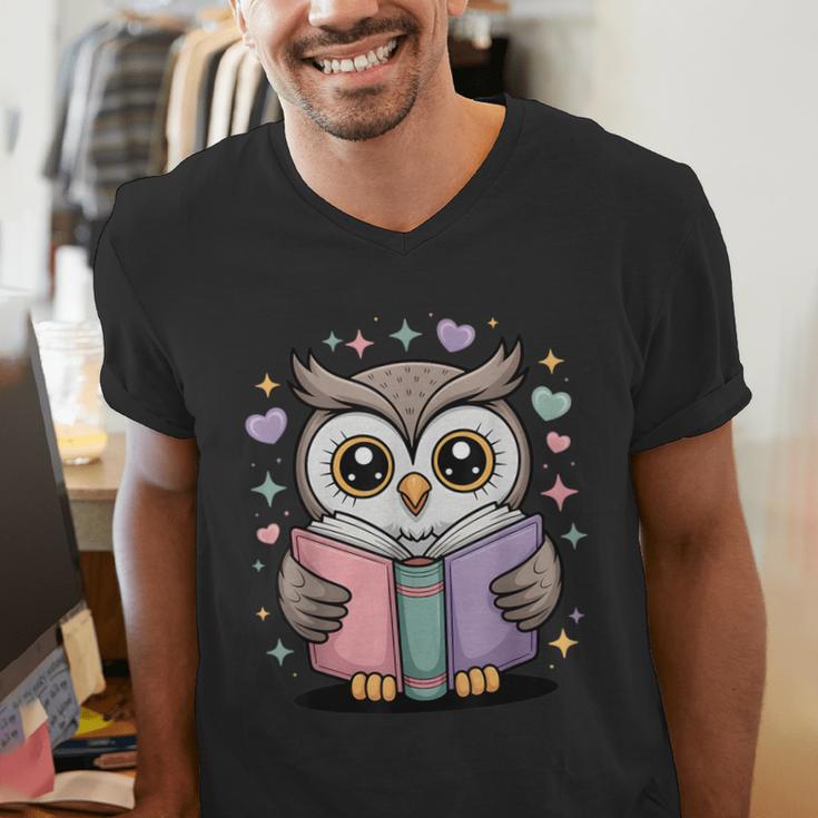 Cute Reading Owl Book Lover Teacher Librarian Bookworm Men's V-Neck T-Shirt, funny gift Cute Reading Owl Book Lover Teacher Librarian Bookworm Men's V-Neck T-Shirt, funny gift