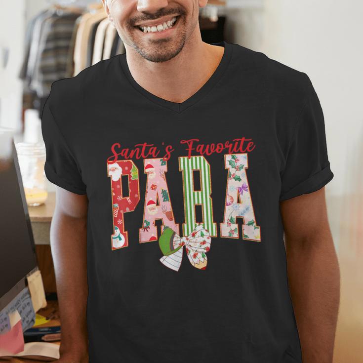Cute Santas Favorite Para Christmas Paraprofessional Teacher Men's V-Neck T-Shirt, funny gift Cute Santas Favorite Para Christmas Paraprofessional Teacher Men's V-Neck T-Shirt, funny gift