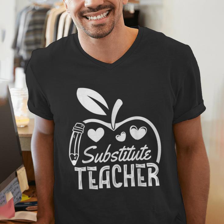 Cute Substitute Teacher Appreciation Men Women Men's V-Neck T-Shirt, funny gift