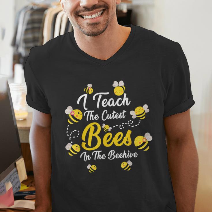 Cute I Teach The Cutest Bees In The Beehive Teacher's Day For Men Women Kids Men's V-Neck T-Shirt, funny gift