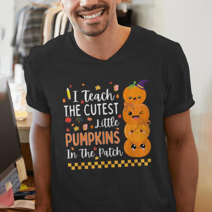 Cute Teacher Halloween For Women Men Teacher Pumpkin Men's V-Neck T-Shirt, funny gift Cute Teacher Halloween For Women Men Teacher Pumpkin Men's V-Neck T-Shirt, funny gift