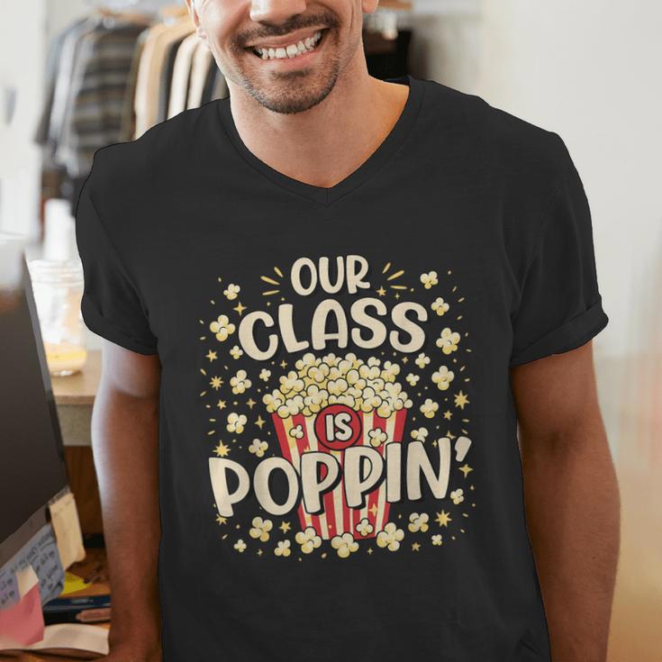 Cute Teacher Popcorn Day Men's V-Neck T-Shirt, funny gift