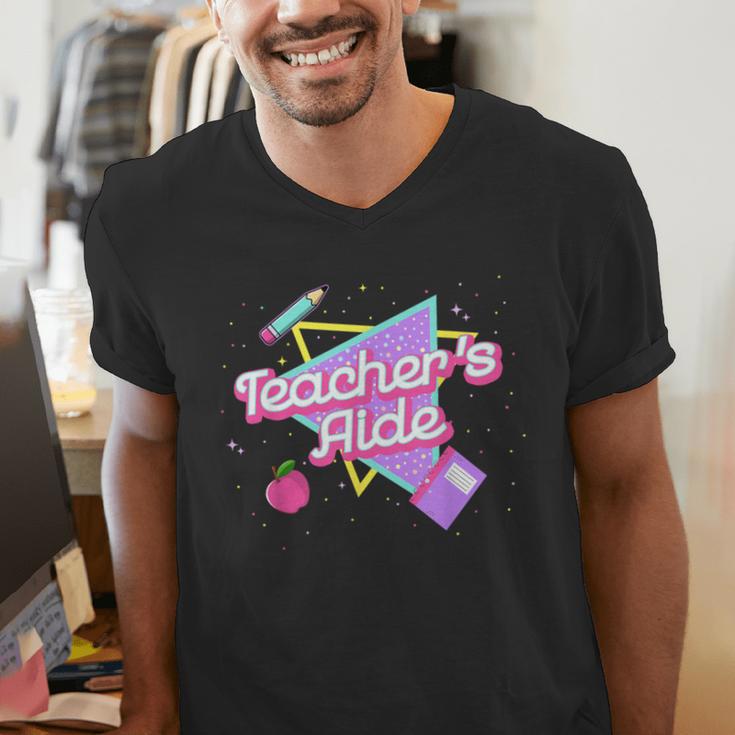 Cute Teacher's Aide Shirt 80's 90's Back To School For Men Women Men's V-Neck T-Shirt, funny gift Cute Teacher's Aide Shirt 80's 90's Back To School For Men Women Men's V-Neck T-Shirt, funny gift